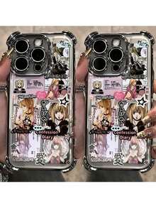Anime Design Phone Case Suitable For IPhone 16 15 14 13 12 11 Pro Max X XR XS MAX 8 7 Plus Electroplated, Shockproof, Transparent Soft Back Cover - 銀色 - 查看 8