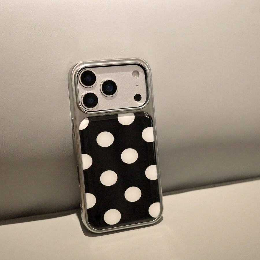 可爱波点亮面果冻防震手机壳，兼容 17 Air 11 12 13 14 15 16 Pro Max，IMD 保护套 - 大圓點 - 查看 1