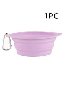 Tazones plegables para mascotas en colores de macarrón, adecuados para viajes al aire libre con gatos y perros. Estos tazones colgantes de silicona para beber y alimentar vienen en cinco colores: rosa, azul, morado, amarillo y verde - Multicolor - Ver 10