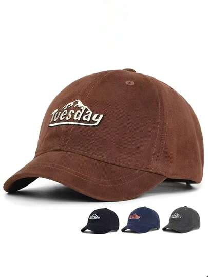 Mũ lưỡi trai unisex thêu hình đỉnh núi kiểu cổ điển, thích hợp cho hoạt động ngoài trời, du lịch, cắm trại, mặc thường ngày, mũ vành ngắn mềm mại có thể điều chỉnh, dùng hàng ngày.