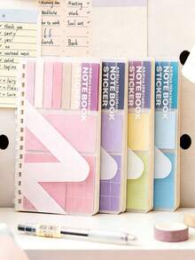 1 件套多功能笔记本，四合一笔记本，含便利贴、索引贴纸、横格内页、螺旋装订、防水封面，适合返校和办公使用。 - 均碼 - 查看 4