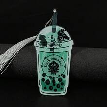 Fantasy Readers/Romantic Readers/Dark Romantic Themed Delicious Pearl Milk Tea Shaped Acrylic Colored Bookmarks, Cute Reading Page Design, Party Decorations, Reading Decorations, Learning Markers, Writing Helpers, Suitable For Book Lovers, Readers, Writers, Women, And Men. - Milk Tea Stick - View 5