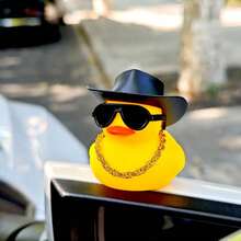 1pc Yellow Decorative Rubber Duck Car Dashboard Decor, Perfect Car Gift For Friends, Cute And Fun Little Yellow Duck - Yellow - View 9
