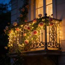 Solar Powered LED Outdoor Waterproof Fairy String Lights, Christmas & Halloween Decor, Suitable For Garden, Party - Star - View 2