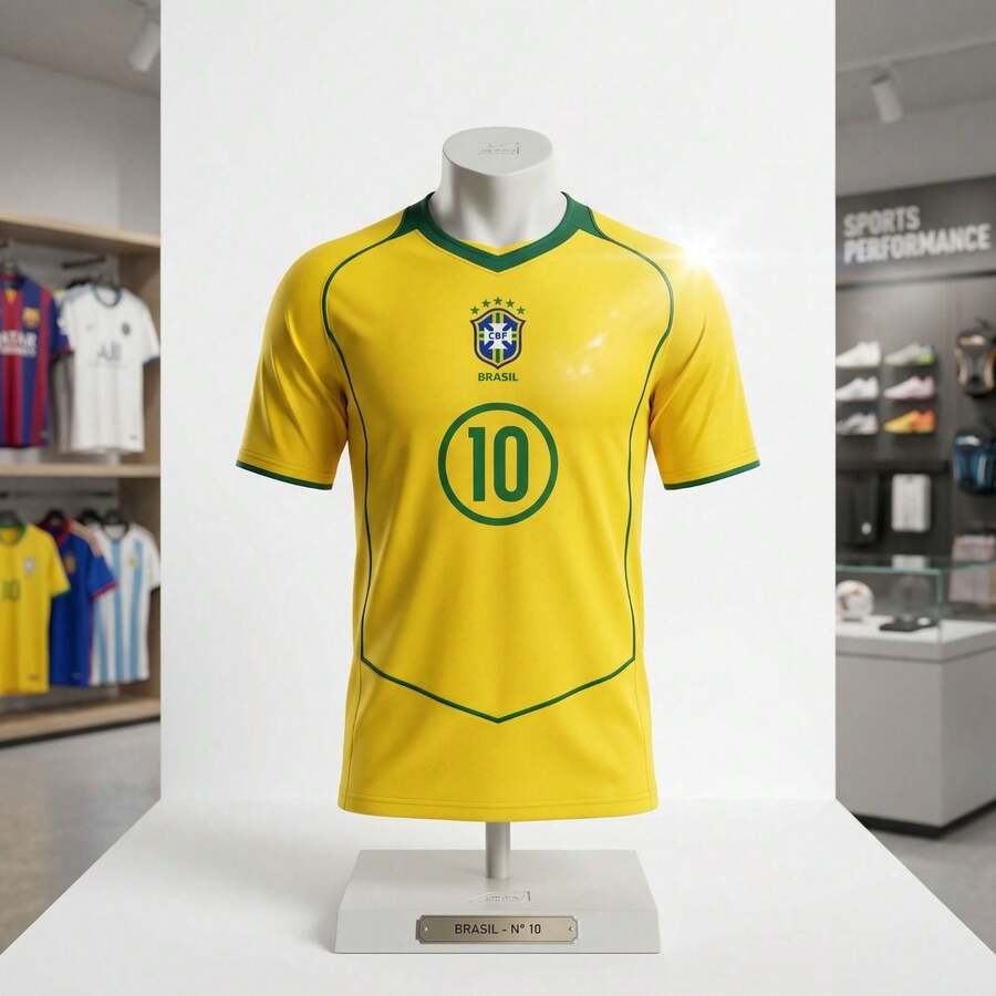 Brazil Retro Yellow Jersey 2004-05 World Cup Away - Retro Yellow (Brazil) - View 1