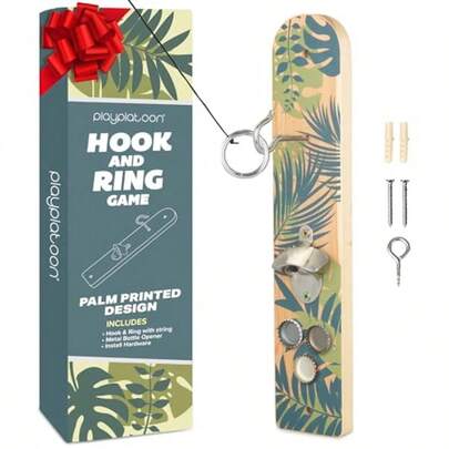 Hook And Ring Toss Bar Game For Adults - Wood Toss Ring Game For Adults - Perfect Home Basements And Bar Gifts