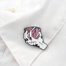 Trafalgar Law Manga-Themed Enamel Brooch Metal Badge Accessory That Captures The Heart - màu đen - Xem 4