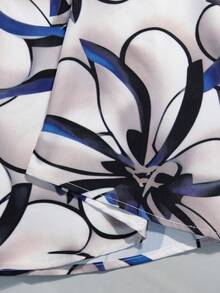 Blue Abstract Floral Pattern Symbolizes Freedom And Vitality Spreading Across The Shirt Design 3D Printed Casual Short Sleeve Button Up Shirt For Men Summer Beachwear - 白色 - 查看 3