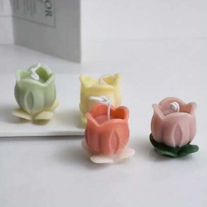 1 khuôn silicon hình hoa sen 3D mới, đồ trang trí nhà cửa, bàn tiệc thủ công tự làm, quà tặng lễ hội. Khuôn silicon làm nến hình hoa sen 3D mới, quà tặng lễ hội.