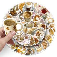 50 miếng dán hình cà phê, dễ thương, đa năng, thích hợp cho sổ lưu niệm, tự làm ốp điện thoại, trang trí hộp bút, sổ tay, và các loại nhãn dán trang trí khác. - cà phê - Xem 7