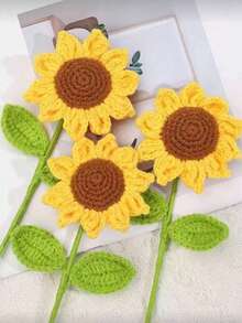 10朵手工钩编向日葵，永不凋谢的人造编织向日葵，栩栩如生的微笑向日葵，保鲜花，圣诞节、生日、婚礼、毕业典礼、教师节的最佳礼物。适用于餐厅、房间、卧室装饰、节日礼物和派对装饰，以及圣诞家居装饰。 - 彩色 - 查看 11