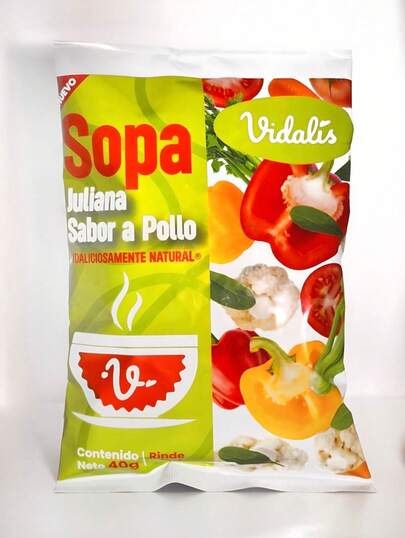 Sopa juliana sabor a pollo, deshidratado, alimento, verduras deshidratadas, para personas fitness, deportistas, alimento de astronautas, alto en antioxidantes, camping, vida healty, alimento del futuro, 100% natural, libre de gluten, sin conservadores, sin colorantes, gluten free, foodies