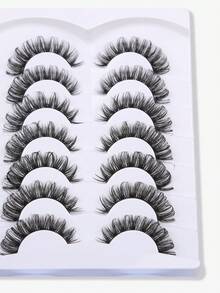 7 Pairs Fashionable Criss-Cross False Eyelashes - Black - View 6