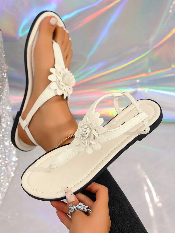 2026 New Solid Color Flat Thong Sandals, Roman Style Summer Beach Casual Slippers, Fashionable Daily Wear To Boost Your Confidence