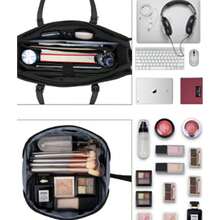 NEWHEY 手提包/笔记本电脑包组合包，防水轻便皮革材质，适用于15.6英寸笔记本电脑，商务办公公文包，大容量手提包/单肩包，带手拿包的专业办公工作包，黑色 - 彩色 - 查看 5