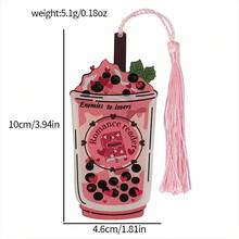 Fantasy Readers/Romantic Readers/Dark Romantic Themed Delicious Pearl Milk Tea Shaped Acrylic Colored Bookmarks, Cute Reading Page Design, Party Decorations, Reading Decorations, Learning Markers, Writing Helpers, Suitable For Book Lovers, Readers, Writers, Women, And Men. - Milk Tea Stick - View 14