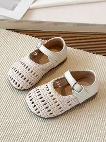 2026 Summer New Style Girls' Sandals - - - Princess Shoes For Girls - - Summer Style Baby Small Sandals, Hollow Design Sandals - Beige - View 4