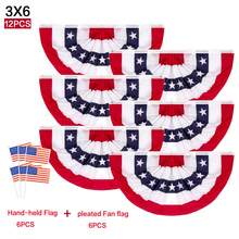 3x6 Feet 250th Anniversary Large American Flags Patriotic Bunting Stars Stripes 4th Of July Pleated Fan USA Flag Banners Red White Blue Decorations For Outdoor Porch, Memorial Day, Independence Day - 查看 13