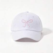 1/3件装 Y2K风格蝴蝶结刺绣女式棒球帽，可调节防晒休闲帽，适合春秋季旅行、海滩派对 - 蝴蝶結 - 查看 7