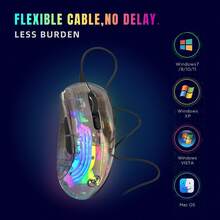 X400 Wired Transparent Gaming Mouse, 7 Programmable Macro Keys - View 7
