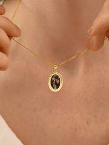 Dây chuyền khắc chữ viết tay theo yêu cầu, chữ viết tay thật (của chính bạn), mặt dây chuyền vàng 14k khắc chữ, trang sức cá nhân hóa, món quà hoàn hảo. - Hình bầu dục - Kiểu dáng - Xem 7