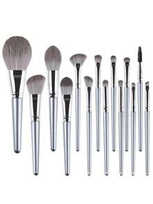 Bộ cọ trang điểm 14 món, mềm mại và bông xốp, bao gồm cọ đánh kem nền, phấn mắt, phấn má hồng, phù hợp cho người mới bắt đầu và chuyên nghiệp. Bộ sản phẩm bao gồm cọ trang điểm, bộ dụng cụ trang điểm, đầy đủ dụng cụ trang điểm, bộ cọ trang điểm, hộp quà tặng trang điểm. - Bạc - Xem 7