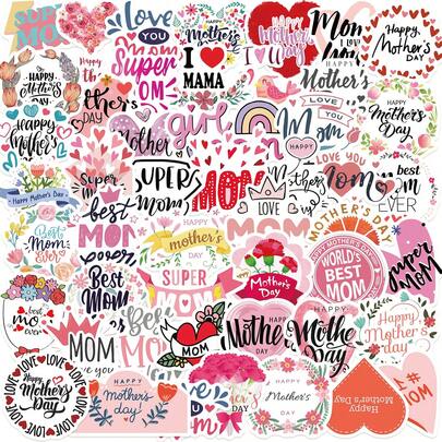 50张卡通美学涂鸦贴纸，自粘装饰贴纸，适用于剪贴簿、滑板、吉他、水瓶、创意装饰