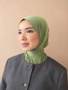 1顶时尚休闲优雅速戴头巾帽，经典简约时尚的针织面料，柔软透气，适合日常生活、节日、祈祷等场合。 - 彩色 - 查看 4