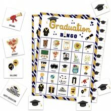 Bộ bài Bingo tốt nghiệp, màu xanh hải quân và vàng, trò chơi tiệc tốt nghiệp, bao gồm 24 thẻ người chơi độc đáo và quân cờ đánh dấu, đồ dùng hoạt động tiệc tùng cho sinh viên đại học, trung học, mẫu giáo, trò chơi nhóm kỷ niệm lớp học. - Nhiều màu - Xem 1