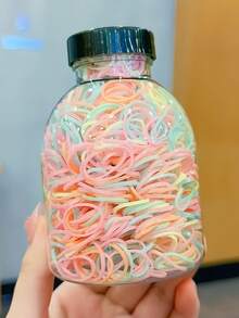 1000pcs Colorful Elastic Hair Ties Suitable For Girls, Seamless Disposable Rubber Bands, Mini Hair Scrunchies, Daily Hair Accessories - Multicolor - View 6