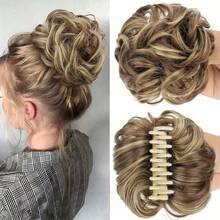 Curly Hair Bun Clip, Women's Fluffy Synthetic Hair Bun, High-Temperature Fiber Slouchy Updo Hair Accessory - Multicolor - View 11