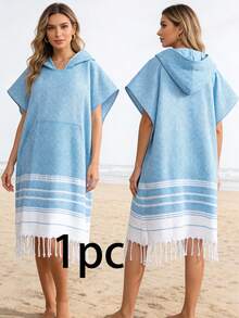 Khăn tắm có mũ bằng cotton, khăn choàng đi biển, áo choàng tắm, khăn choàng lớn chống cát, thích hợp cho bơi lội, tắm vòi sen, kỳ nghỉ, lướt sóng, đồ dùng phòng tắm, đồ dùng cần thiết cho bãi biển. Mùa tựu trường, đồ dùng thiết yếu mùa hè. - Nhiều màu - Xem 14