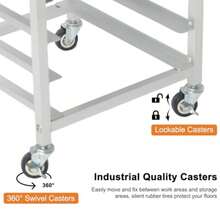 Estante de 10 niveles para bandejas de cuarto y media hoja estante de velocidad para hornear pan para enfriar soporte de panadería con ruedas para bandeja de panadería carrito rodante - Pago - Ver 7