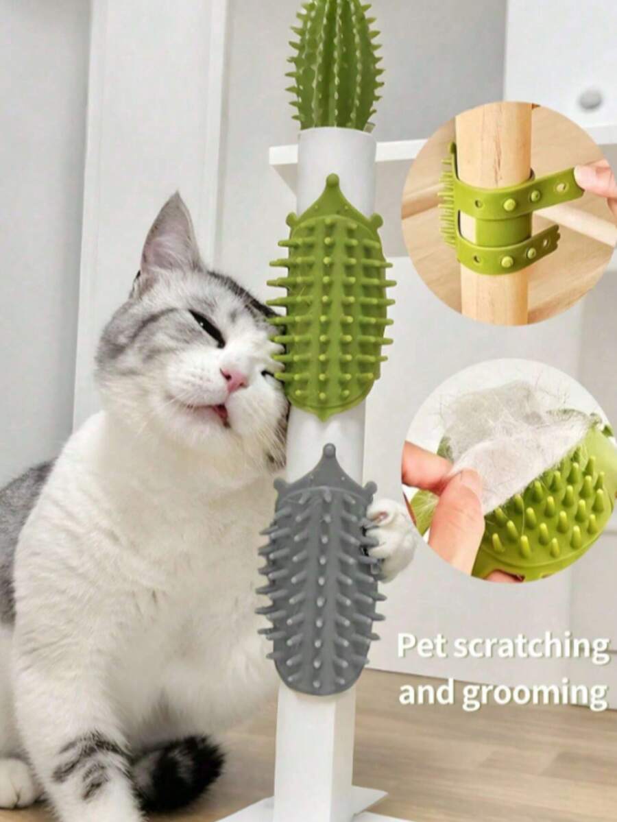 猫抓按摩垫，宠物猫抓摩擦刷，小型猫咪自清洁桌，犬猫抓刷，猫咪用品，狗狗用品，猫玩具，快乐小狗，幼犬必备品，快乐小狗，宠物用品，狗狗，猫玩具 - 灰色 - 查看 1