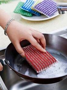 4pcs Kitchen Dishwashing Sponge - Does Not Hurt Pot Brush Pot Artifact, Double-Sided Cleaning Sponge Wipe, Scouring Pad - Cellulose & Sponge Material - For Everyday Kitchen Cleaning - Perfect Gift For Housewarming & Back To School,Kitchen Essentials, Creative Easter Gifts, Mother's Day Gifts,Cleaning Supplies. - 海綿百潔布清潔刷鍋 - 查看 2