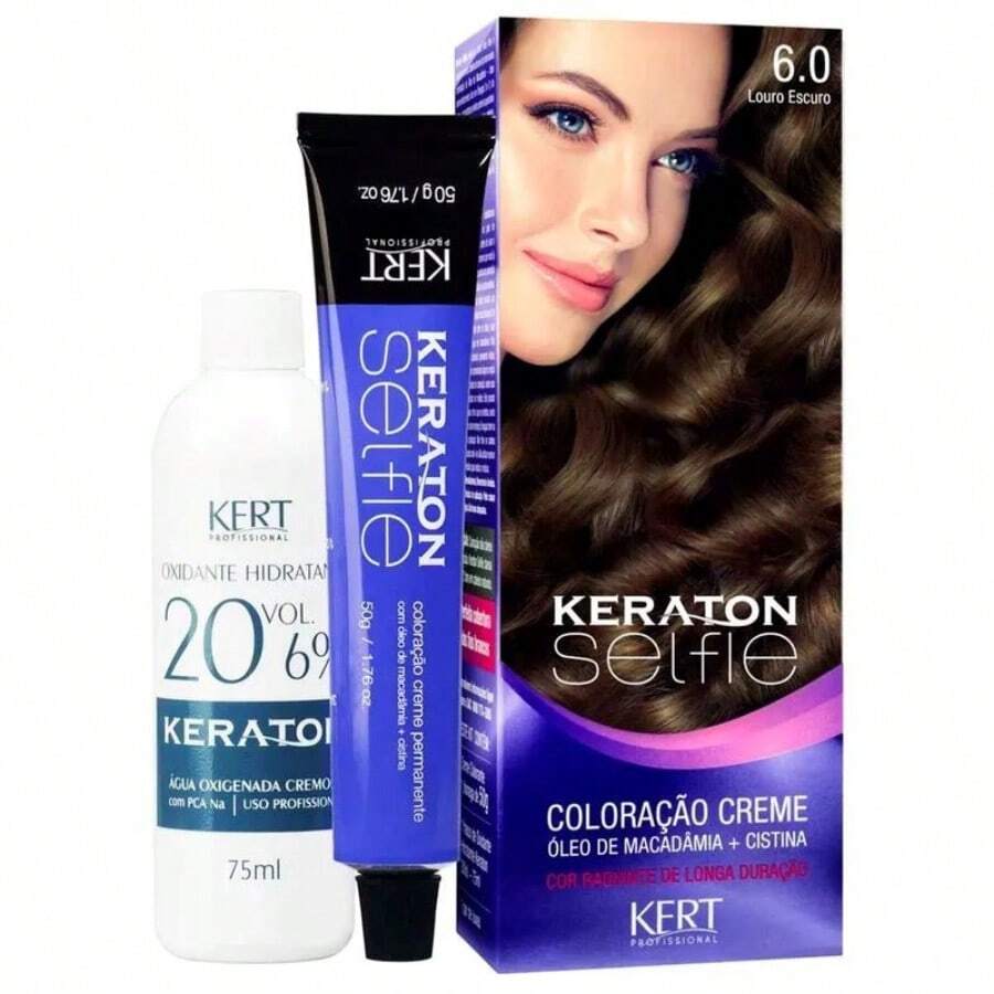 Keraton Selfie Hair Dye - Full Gray Coverage - Choose Your Color - 6.0 Dark Blonde - View 1
