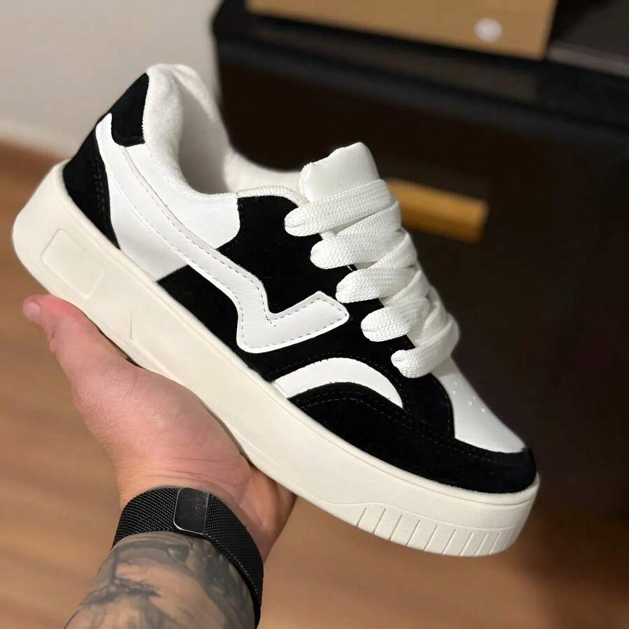 Moretto Campus Unisex Casual Skate Shoes, Super Comfortable, Premium Line, Everyday Wear, Men's And Women's, New Release 2025, Super Lightweight, Perfect For Work, Affordable - VTZ.plat.PRETO - 查看 1