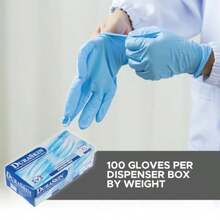 Liberty F2010WC Nitrile Industrial Glove Powder Free Disposable 4 mil Thickness Large Alternative Blue Box of 100 - Azul - Ver 2