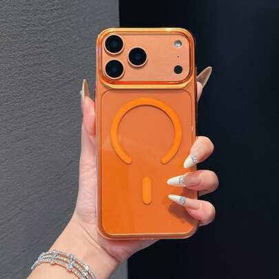 1pc High Transparency Magnetic Adsorption Phone Case, Suitable For IPhone, Protective Cover, Fashionable