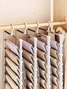 2pcs/1pc Foldable Magic Pants Hanger - Multifunctional Storage Rack For Jeans, Scarves, Wardrobe Organization - Multicolor - View 5