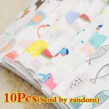 10 Gauze Square Towels, 100% Pure Cotton, Soft And Comfortable, Suitable For Bathing. - 10pcs - View 1