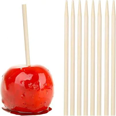 Candy Apple Caramel Apple Sticks Skewers,70 PCS,5.5 Inch, 5mm Thick,Corn Dog Sticks, Natural Bamboo Candy Making Skewer For Cake Pops,Lollipop, Corn Dog, Kabob