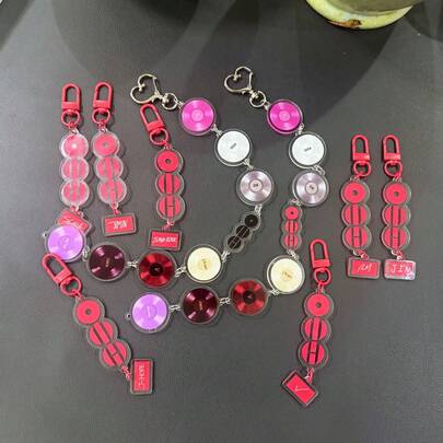 1pc KPOP 'ARIRANG' Record-Shaped Pendant Keychain, Limited Edition RM, JIN, J-HOPE, JIMIN, V Merchandise, Must-Have For ARMY Supporters, Suitable For Backpack Hanging And Car Key Decoration, Korean Pop Music Merchandise