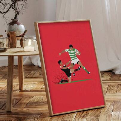 1幅高清印刷帆布橄榄球运动员海报，非常适合装饰卧室、办公室、浴室的墙壁，也是一份理想的礼物，可用于客厅装饰。
