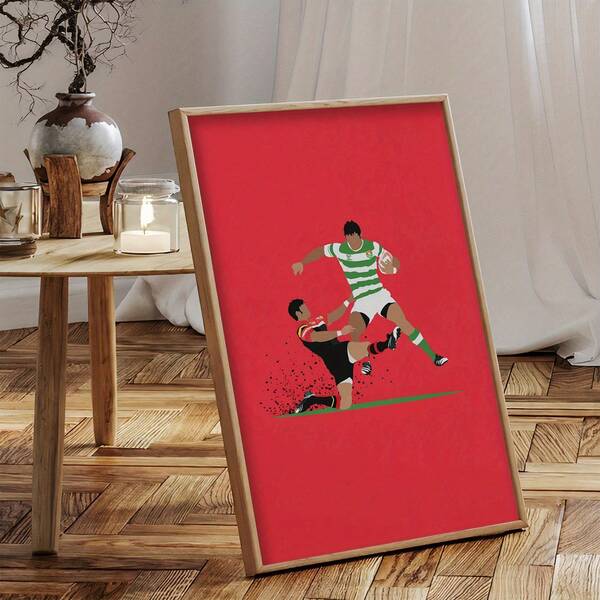 1幅高清印刷帆布橄榄球运动员海报，非常适合装饰卧室、办公室、浴室的墙壁，也是一份理想的礼物，可用于客厅装饰。