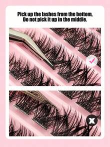 100pcs D-Shaped Curly Fluffy False Eyelash Clusters, Thick Segmented False Eyelash Clusters, Thick False Eyelash Extensions, Single Eyelashes For DIY Eyelash Extensions, Daily Makeup, Home And Travel Cheap, Lashes Clutters, Fluffy Lashes - View 3