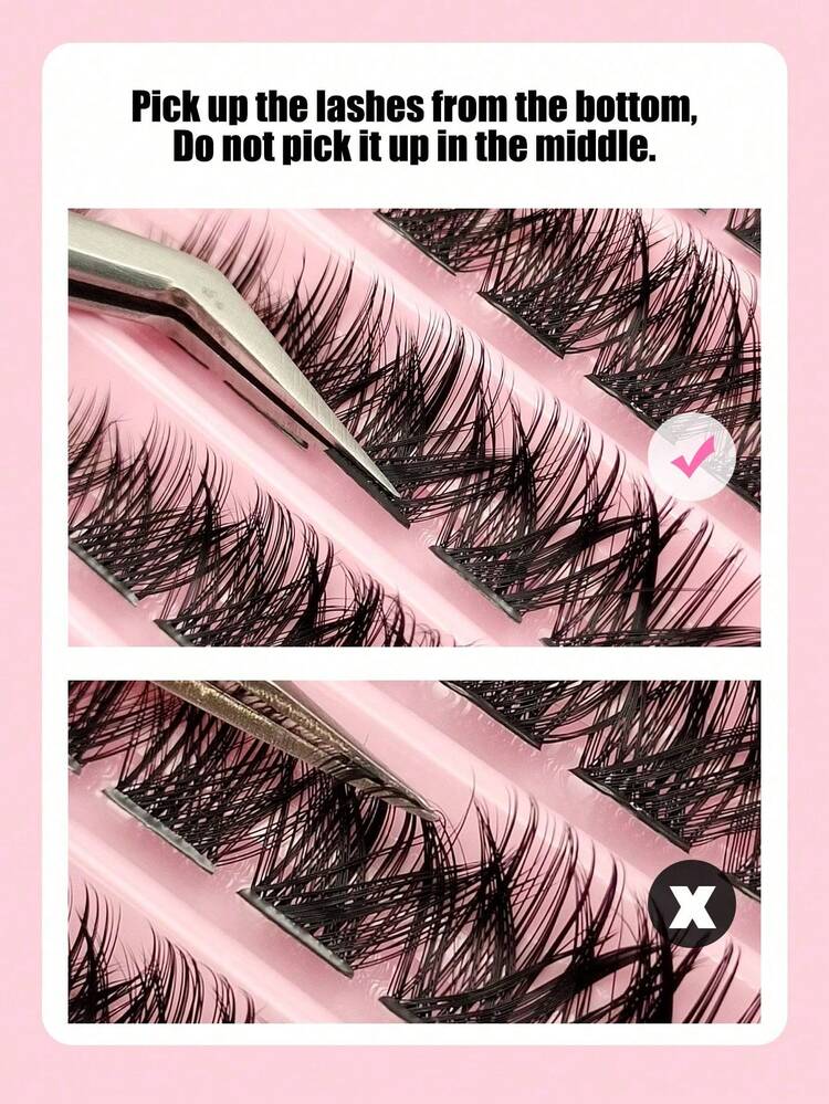 100片D型卷翘蓬松假睫毛簇，浓密分段式假睫毛簇，浓密假睫毛嫁接，单根假睫毛，适用于DIY睫毛嫁接，日常妆容，居家旅行经济实惠，睫毛杂乱，蓬松睫毛 - 查看 3