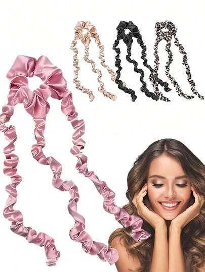 5 ชิ้น ที่ม้วนผมแบบไร้ความร้อน, ยางรัดผม, ลอนผมธรรมชาติ, ที่ม้วนผมสำหรับนอน - ดีไซน์นุ่ม, อุปกรณ์จัดแต่งทรงผมสำหรับงานแต่งงานและปาร์ตี้, จัดแต่งทรงง่าย - เหมาะสำหรับการเดินทาง, ปาร์ตี้ และใช้ในชีวิตประจำวัน