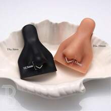 1 chiếc khuyên tai bằng thép không gỉ đính đá CZ hình giọt nước, thích hợp cho xỏ khuyên Daith, Helix, Tragus, Conch, kích cỡ 16G, dùng cho xỏ khuyên mũi. - Bạc - Xem 2