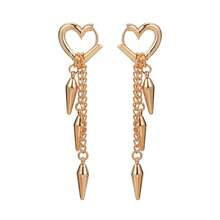 1pc Gothic Punk Style Cone Pendant Earrings, Unisex Stainless Steel Hoop Earrings, Suitable For Daily Wear And Party - Silver - View 8